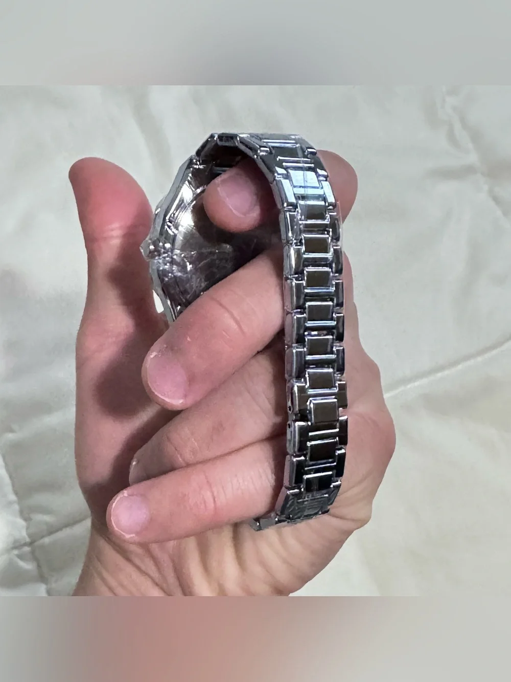 Silver Stainless Steel Novelty Watch - 'Who Cares I'm Already Late'